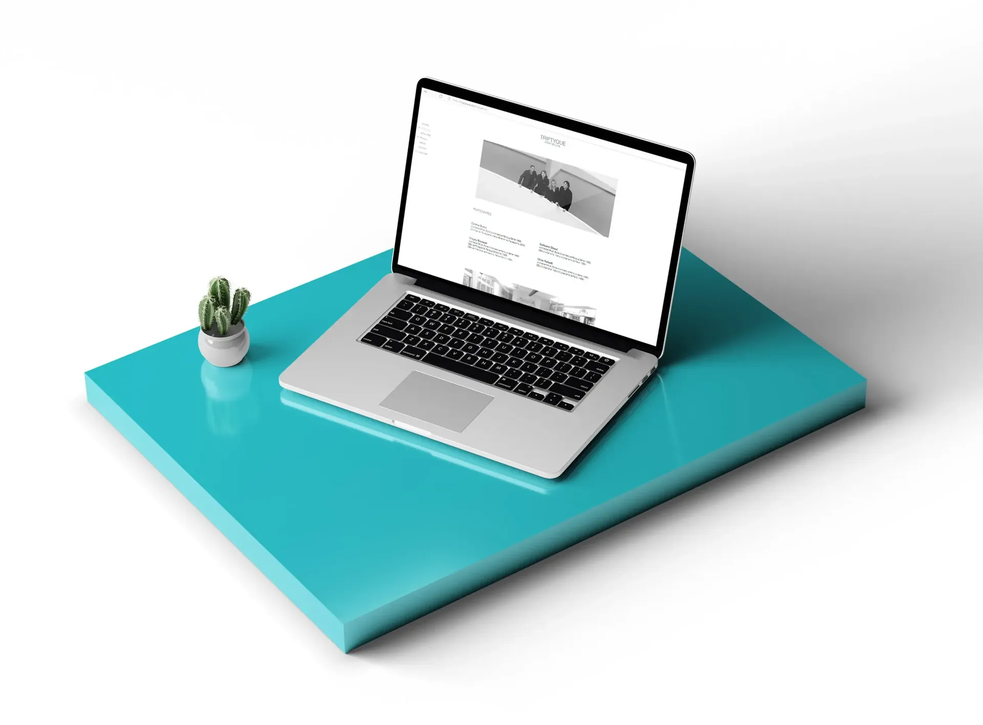 Site de Triptyque Architecture sur ordinateur portable