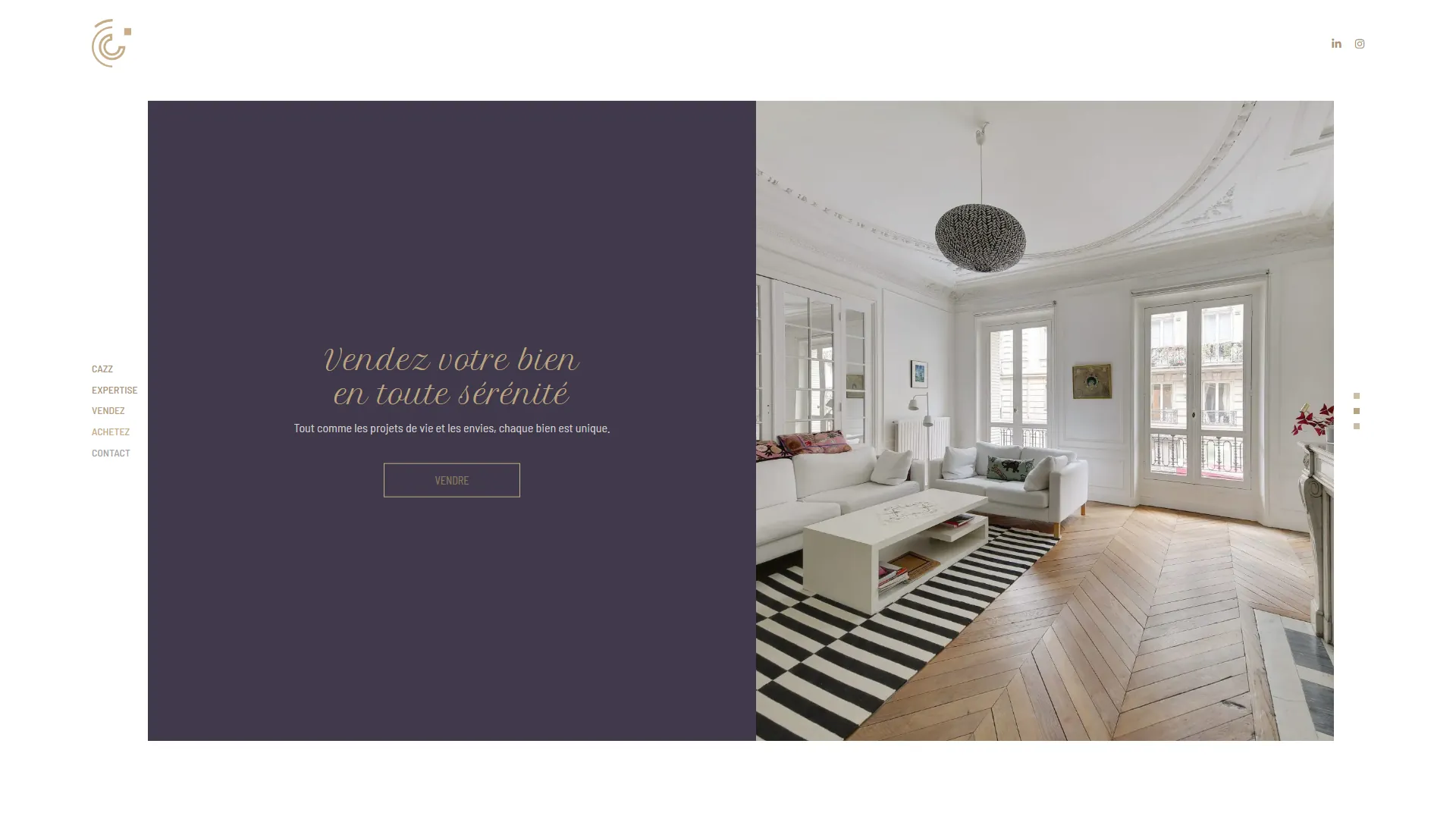Page d'accueil complète de cazz.fr sur ordinateur