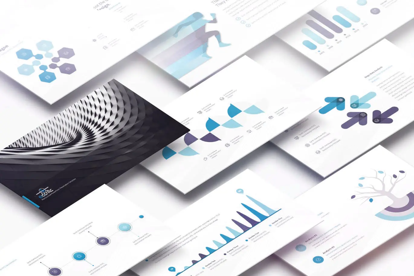 Nouvelle charte d'E-Dentic : pages de présentation et infographies