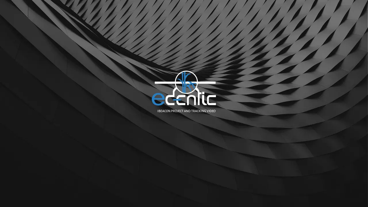 Identité de la solution iBeacon d'E-Dentic : logo sur fond architectural noir