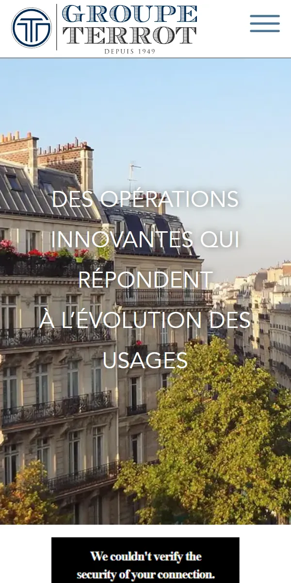 Le site groupeterrot.com sur téléphone
