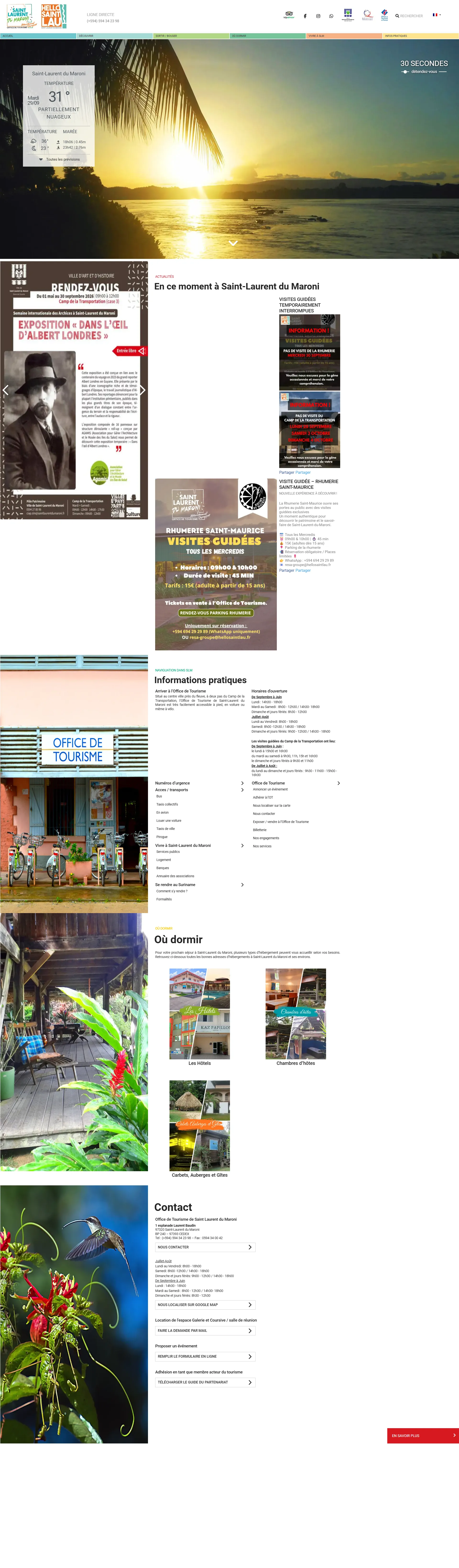 Page d'accueil complète de hellosaintlau.fr sur ordinateur