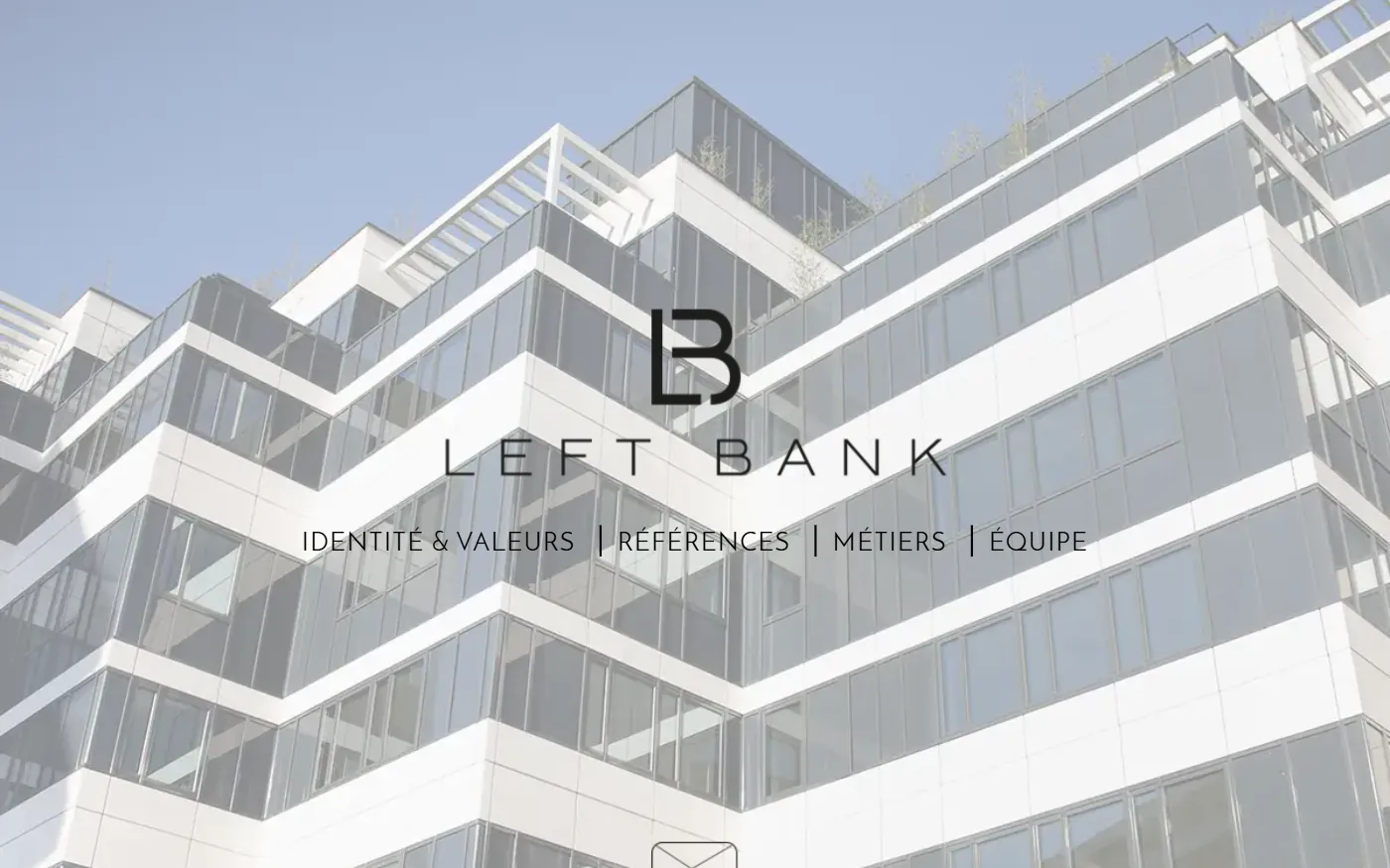 Page d'accueil du site leftbank.fr sur ordinateur