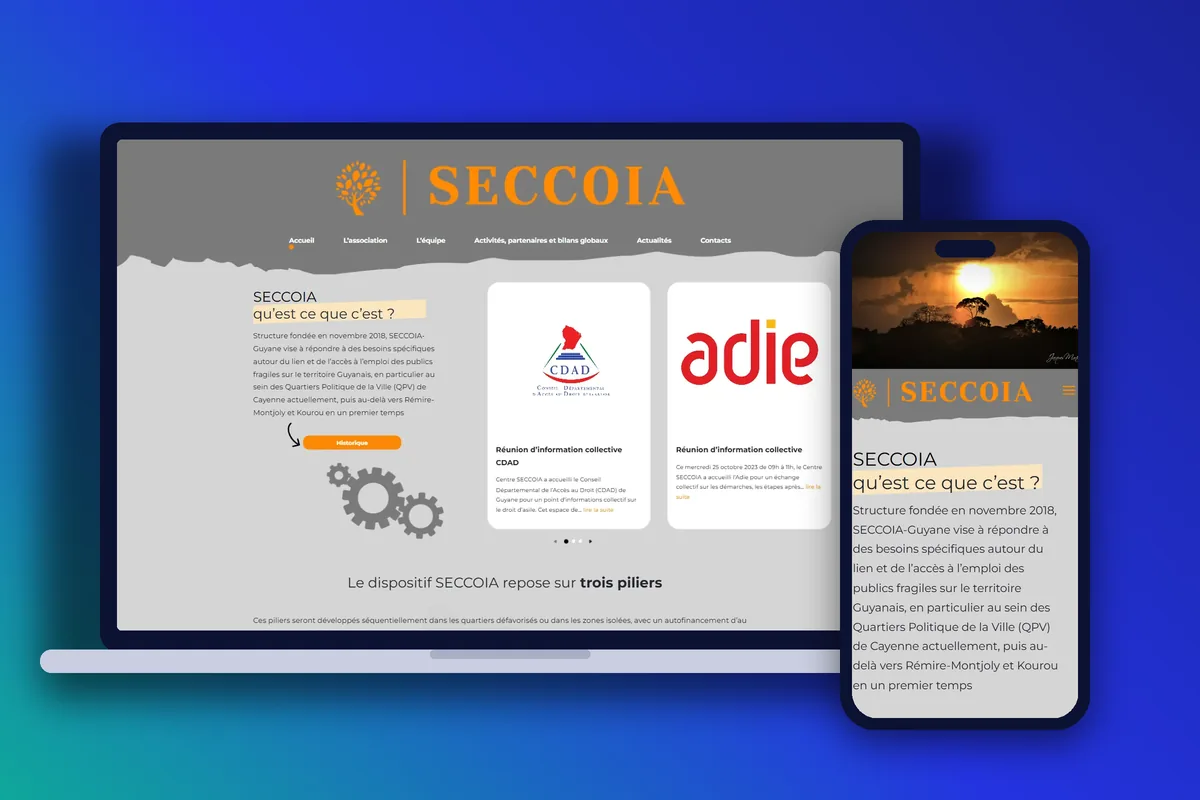 Seccoia Guyane · Site internet