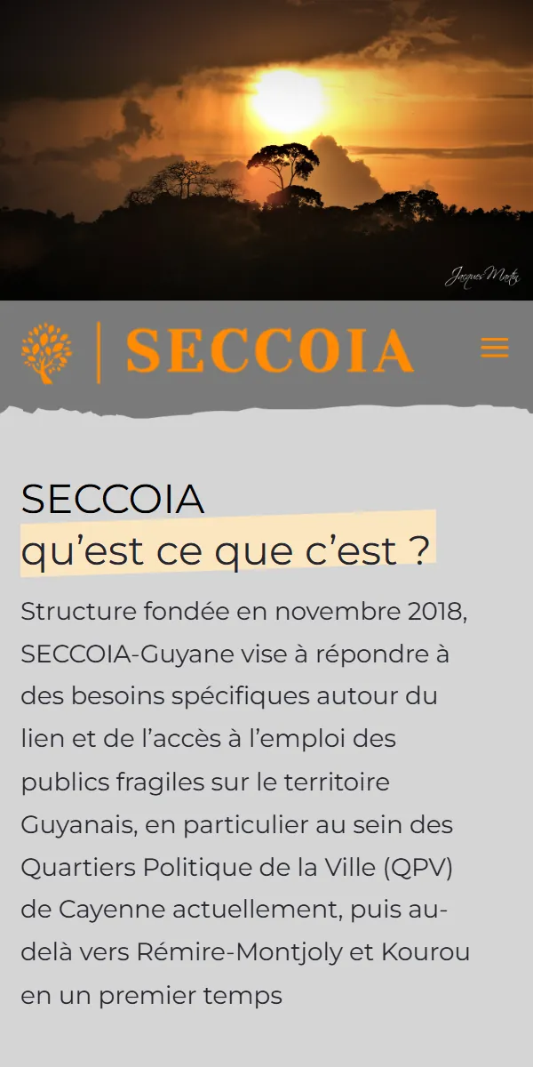 Le site seccoia.org sur téléphone