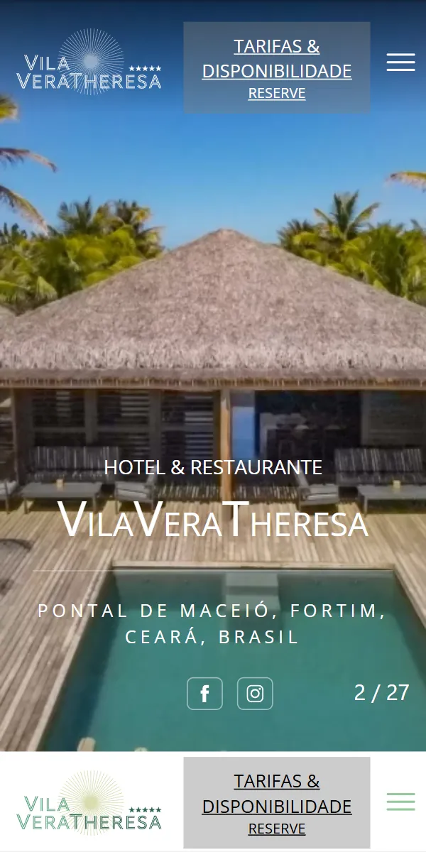 Le site hotelvilaveratheresa.com sur téléphone